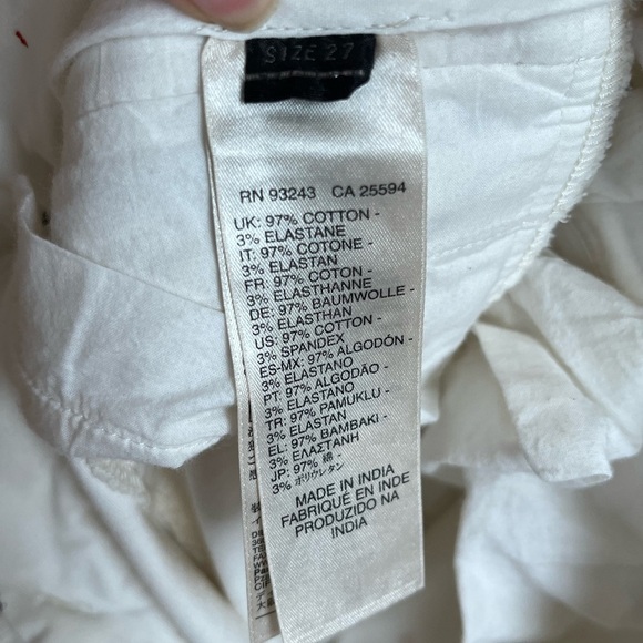 Diesel Women’s Paint Splatter Slim Fit White Pants Size 27 - Picture 12 of 12